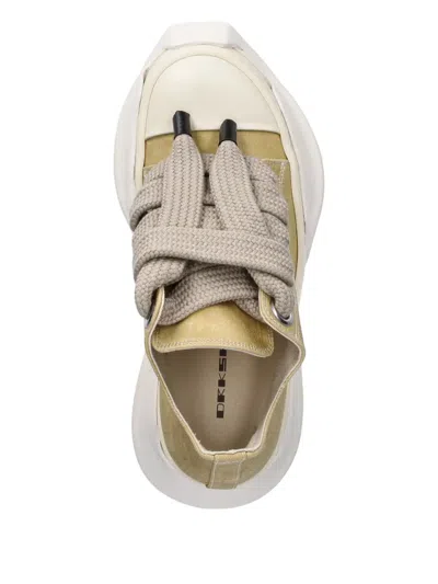 Rick Owens Drkshdw Lace-up Platform Low-top Sneakers In Yellow