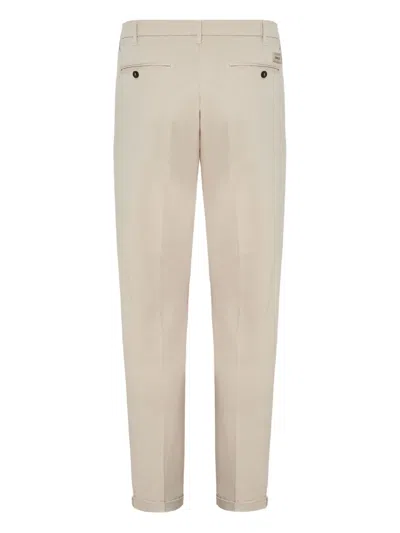 40 Weft Cuffed-hem Chinos In Neutral