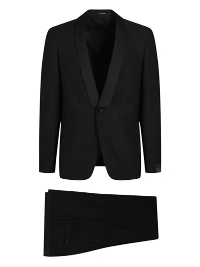 Tagliatore Dress With Vest In Black