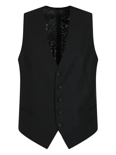 Tagliatore Dress With Vest In Black