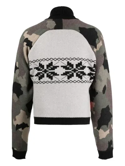 Jordanluca Vesper Mix-pattern Wool Jumper In Black