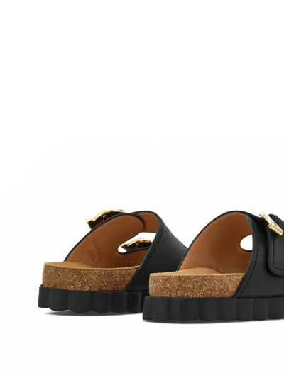 Ferragamo Kapalua Gancino Buckles Sporty Slide Sandals In Black