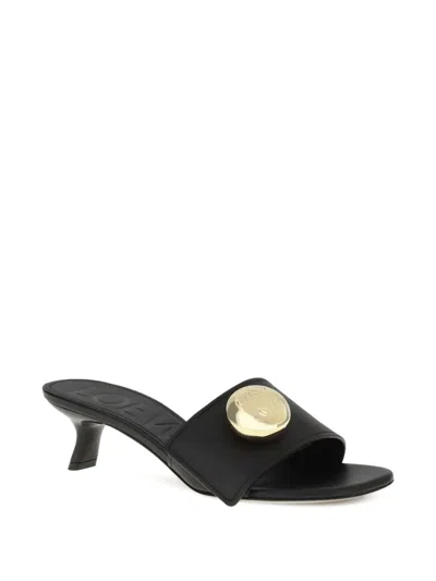 Loewe 450mm Pebble-embellished Leather Sandals In Black