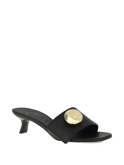 Loewe 450mm Pebble-embellished Leather Sandals In Black