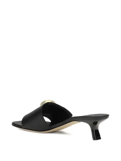 Loewe 450mm Pebble-embellished Leather Sandals In Black