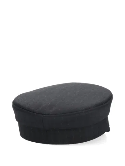 Ruslan Baginskiy Embroidered Pinstriped Sailor Cap In Black
