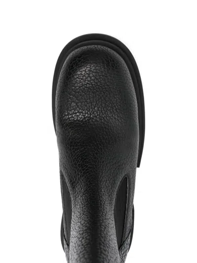 Rick Owens Chunky Sole Ankle Boots With Elastic Panels In Black