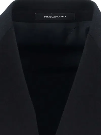 Tagliatore Blue London Double-breasted Coat In Black