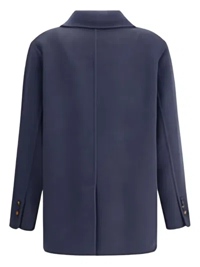 Brunello Cucinelli Caban Jacket In Blue