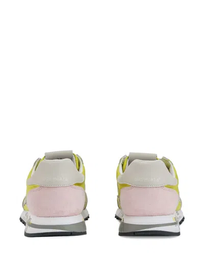 Premiata Green Fabric Sneakers In Multi