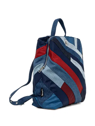 Desigual Austen Sumy Denim Patchwork Backpack In Blue