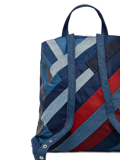 Desigual Austen Sumy Denim Patchwork Backpack In Blue