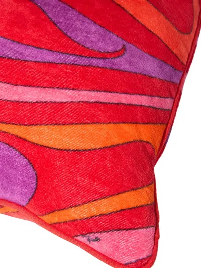 Pucci Marmo-pattern Cushion (52cm X 52cm) In Red