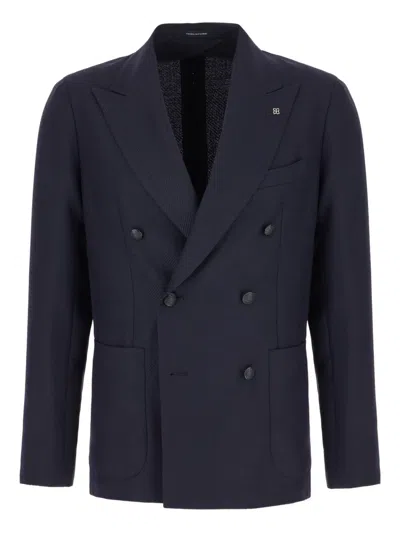 Tagliatore Giacca Doppiopetto Lana Opsak In Blue