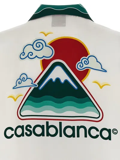 Casablanca Silk Short-sleeved Shirt With Wave In Multi