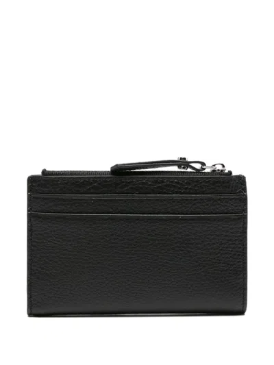Gianni Chiarini Textured Leather Compact Wallets In Black