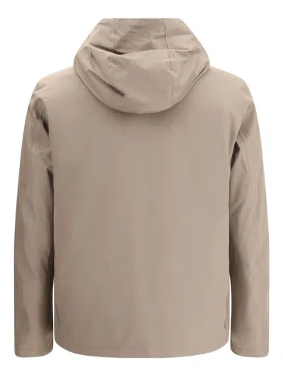 Woolrich Beige Polyester Shell Jacket In Brown