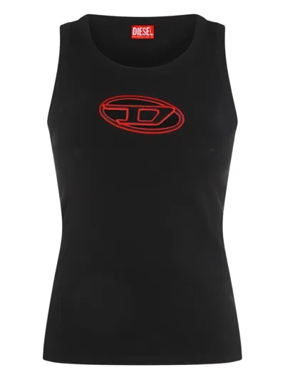 Diesel Black Stretch Cotton T-lynys-od Tank Top In Black