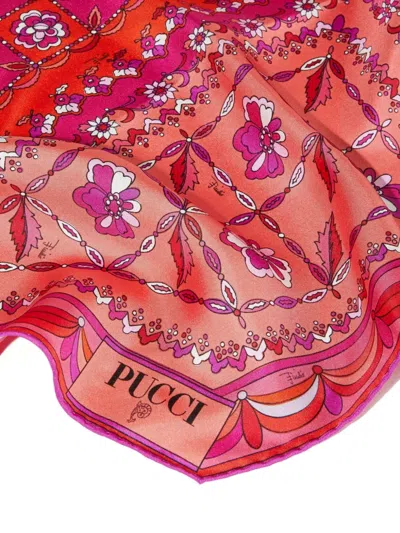 Pucci Pattern Silk Scarf In Pink