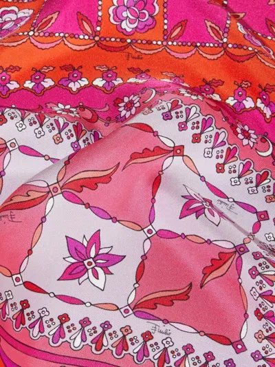 Pucci Pattern Silk Scarf In Pink