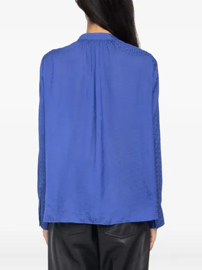 Zadig & Voltaire Womens Electric Tink Long-sleeved Satin Blouse In Blue