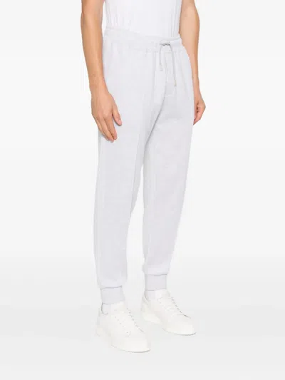 Eleventy Drawstring Cuffed Track Pants In White