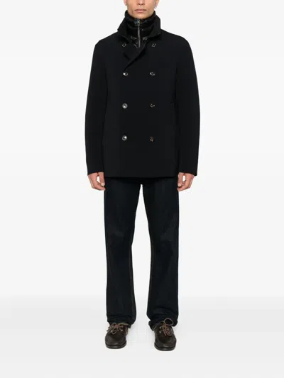 Montecore Double-breasted Zip-up Jacket In Blue