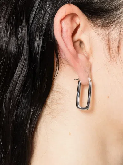 Jil Sander Rectangle-frame Earrings In Metallic