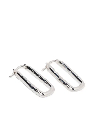 Jil Sander Rectangle-frame Earrings In Metallic