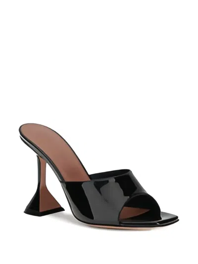 Amina Muaddi Patent-leather Lupita Sandals In Black