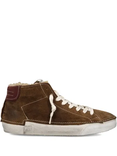 Philippe Model Casual Low Top Sneakers With Contrast Stitching In Brown