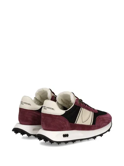 Philippe Model Mesh-panel Suede Low-top Sneakers In Black