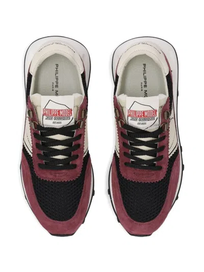 Philippe Model Mesh-panel Suede Low-top Sneakers In Black