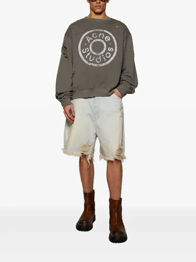 Acne Studios Distressed-effect Shorts In Blue