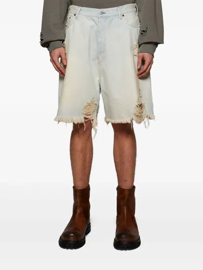 Acne Studios Distressed-effect Shorts In Blue