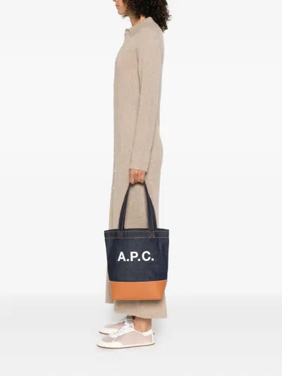 Apc A.p.c. Axel Small Denim Tote Bag In Blue