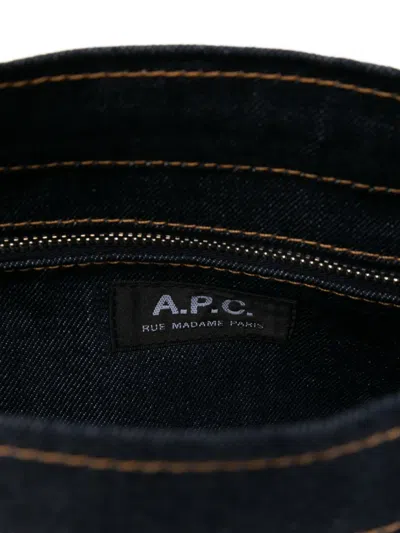 Apc A.p.c. Axel Small Denim Tote Bag In Blue