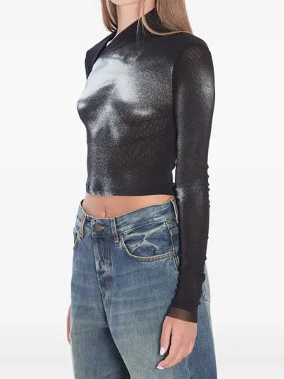 Jean Paul Gaultier Asymmetric Body Dust Top In Black