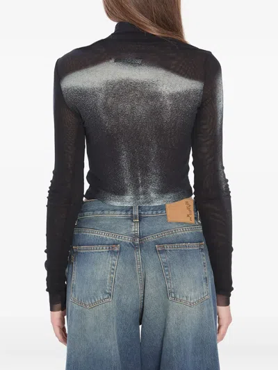 Jean Paul Gaultier Asymmetric Body Dust Top In Black