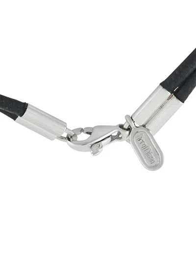 Pre-owned Piero Milano 18kt White Gold Diamond Cord Necklace In Silver