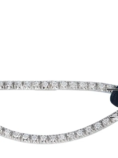 Pre-owned Piero Milano 18kt White Gold Diamond Cord Necklace In Silver