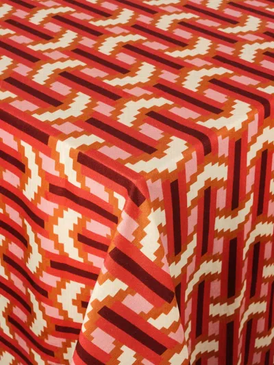 Cabana Chevron Rectangular Tablecloth In Red