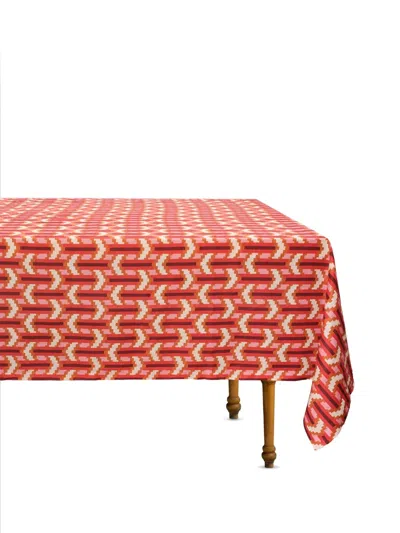 Cabana Chevron Rectangular Tablecloth In Red