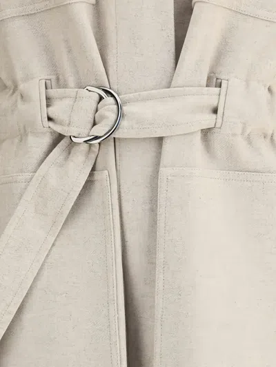 Brunello Cucinelli Nylon Trench In Neutral