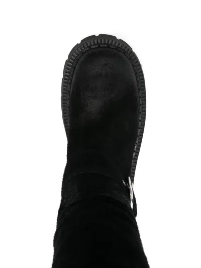 Vic Matie Rust 101 Low Heels Boots In Black Suede In Black