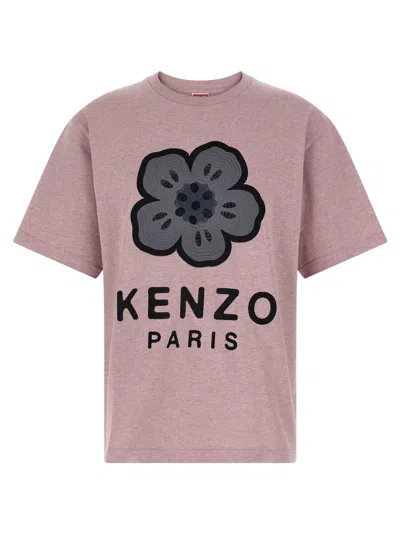 Kenzo T-shirt Oversize Boke Flower Rosa In Pink