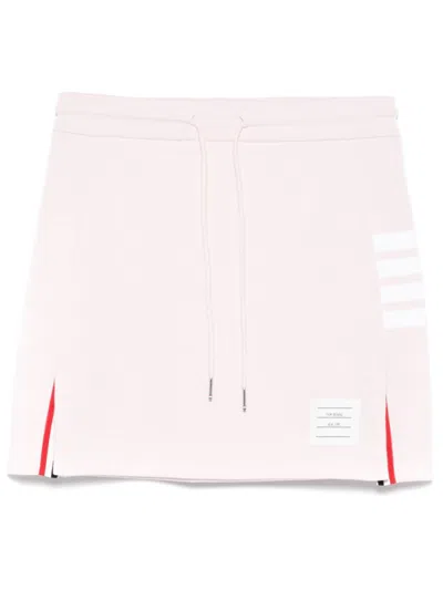 Thom Browne Cotton Mini Skirt Side Stripes In Pink