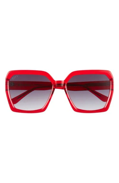 Diff Sloane 54mm Square Sunglasses In Red