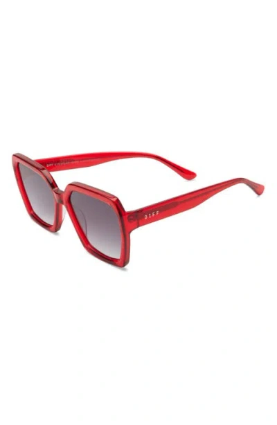 Diff Sloane 54mm Square Sunglasses In Red