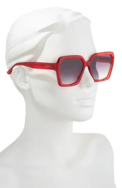 Diff Sloane 54mm Square Sunglasses In Red